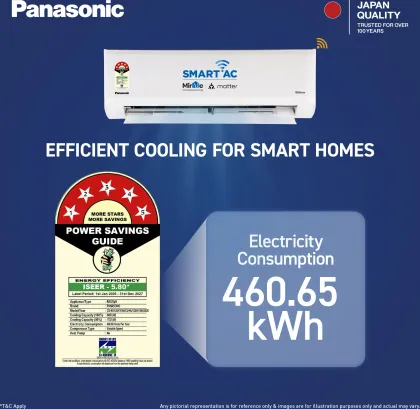 Panasonic CS/CU-NU12BKY5W 1 Ton 5 Star 2026 Inverter Split AC