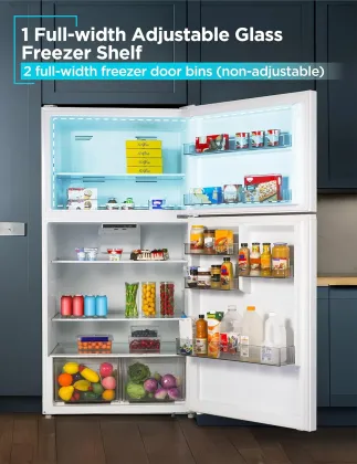 BLACK+DECKER BR2400JW 24 Cu Ft Double Door Refrigerator