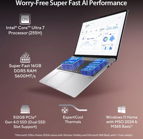 Asus Expertbook P3 P3606CCA-MB0326WS Laptop (Intel Core Ultra 7 255H/ 16GB/ 512GB/ Win11)