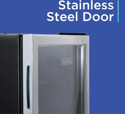 BLACK+DECKER BDB16HS 1.7 Cu Ft Single Glass Door Mini Refrigerator