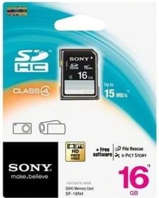 Sony 16GB SDHC Card - Class 4 - 15MBps