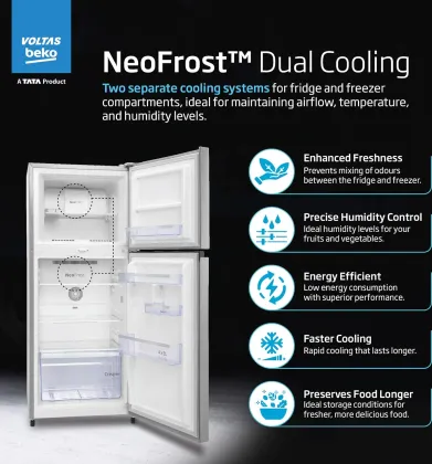 Voltas Beko RFF334D 283 L 2 Star Double Door Refrigerator