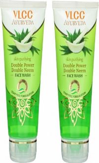 Flat 45% OFF | VLCC Skin Purifying Double Power Double Neem Facewash (100 ml) (Pack of 2)