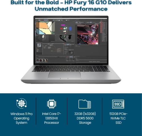 HP ZBook Fury 16 G10 8Y522EC Mobile Workstation Laptop (13th Gen Core i7/ 32GB/ 512GB SSD/ Win11/ RTX A1000 6GB Graph)