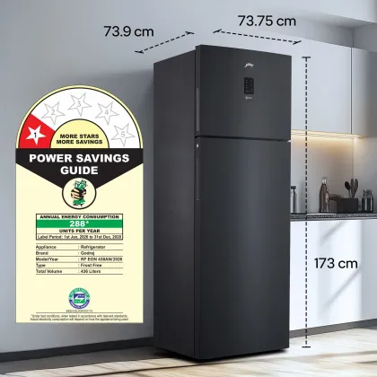 Godrej RF EON 438AN RCI MT BK 436 L 1 Star Double Door Refrigerator
