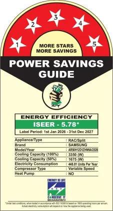 Samsung Bespoke AR50H12D1ZH 1 Ton 5 Star 2026 Inverter Split AC