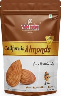 YUM YUM 100% Natural Premium California Almond Badam Giri 1kg Pouch