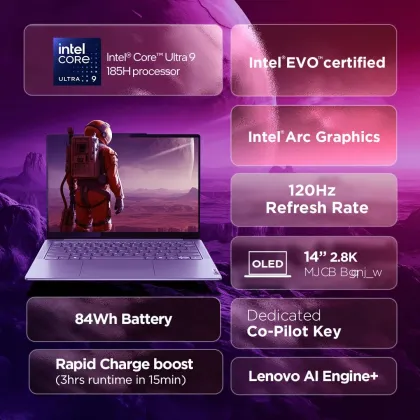 Lenovo Yoga Slim 7 14IMH9 83CV00B3IN Laptop (Intel Core Ultra 9 185H/ 32GB/ 1TB SSD/ Win11 Home)