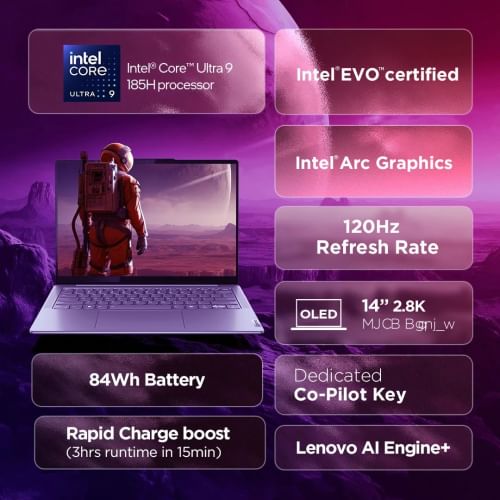 Lenovo Yoga Slim 7 14IMH9 83CV00B3IN Laptop (Intel Core Ultra 9 185H/ 32GB/ 1TB SSD/ Win11 Home)