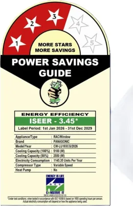 Panasonic CW-LU183CG 1.5 Ton 3 Star 2026 Inverter Window AC