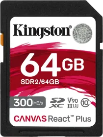 Kingston Canvas React Plus 64GB USB 3.2 Class 10 Memory Card