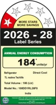Realme TechLife 100DD1RL26F0 100 L 1 Star Single Door Refrigerator