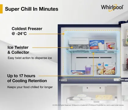 Whirlpool NEO SP278 PRM Sapphire Rose-Y 235 L 2 Star Double Door Refrigerator