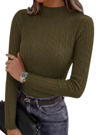 PRETTYGARDEN Women's Mock Neck Top