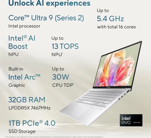 Asus Zenbook 14 OLED 2025 UX3405CA-PZ349WS Laptop (Intel Core Ultra 9 275H/ 32GB/ 1TB SSD/ Win11 Home)