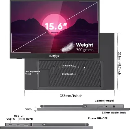 Leoxsys LEO-LPT156 15.6 inch Full HD Portable Monitor