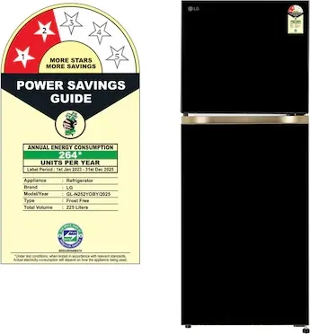 LG GL-N252YOBY 225 L 2 Star Double Door Refrigerator