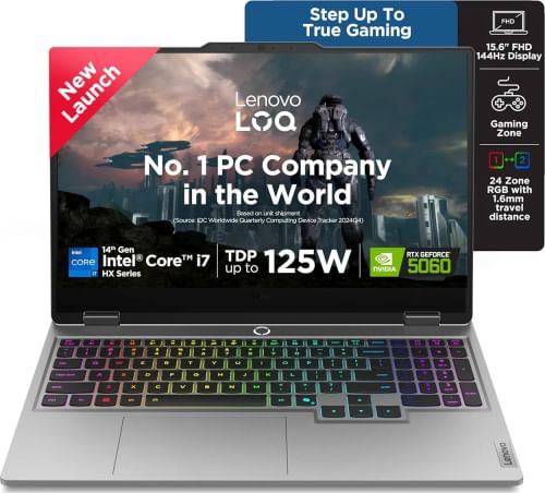 Lenovo LOQ 2025 15IRX10 83JE00U5IN Gaming Laptop (14th Gen Core i7/ 16GB/ 1TB SSD/ Win11/ 8GB RTX 5060)