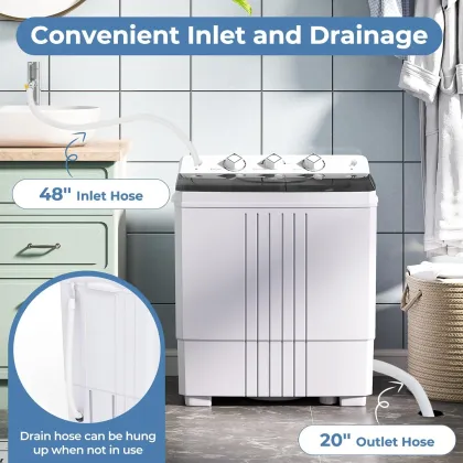 Giantex GX11048US 20 lbs Semi Automatic Washing Machine