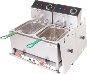 Kiran Double Pan 8L Electric & Gas Deep Fryer