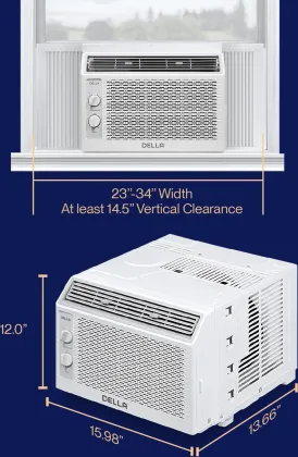 Della 048-TL-W5KW 5000 BTU 115V Window AC