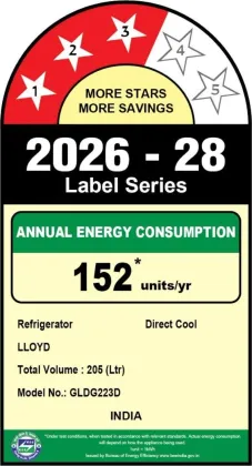 Lloyd GLDG223DKWAI 205 L 3 Star Single Door Refrigerator