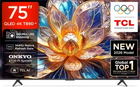 TCL T89D 75 inch Ultra HD 4K Smart QLED TV (75T89D)