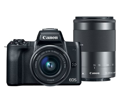 Canon EOS M50 Mirrorless Camera (EF-M15-45mm + EF-M 55-200mm Lenses)