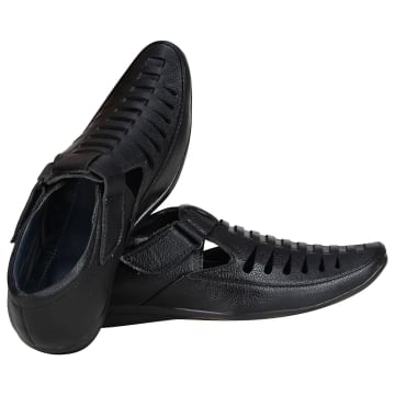 Emosis Men Tan Brown Black Colour Outdoor Formal Casual Ethnic Loafer Slip-On Sandal Shoe