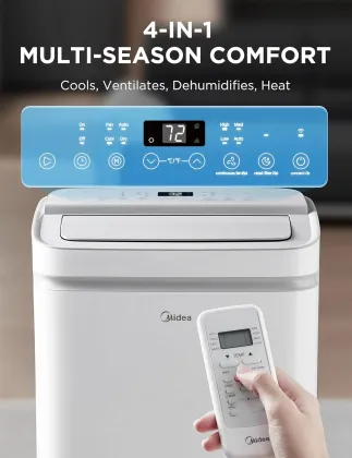 Midea ‎MAP10HS1XWT-A 14000 BTU 115V Portable AC