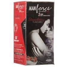 Manforce Wild 3 in 1 Strawberry Condoms - 2 Pack's of 20