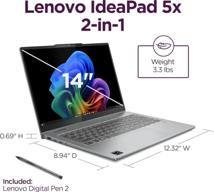 Lenovo IdeaPad 5X 14Q8X9 83GH0001US 2-in-1 Laptop (Snapdragon X Plus/ 16GB/ 512GB SSD/ Win11 Home)