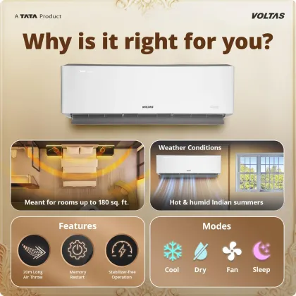 Voltas 183INV Venus Luxe 1.5 Ton 3 Star 2026 Inverter Split AC