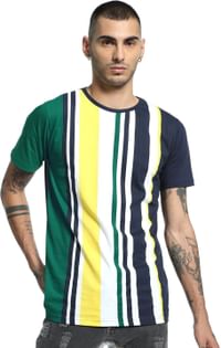 ADAMO LONDON Multi Vertical Stripe T-Shirt