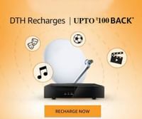 Get Upto Rs. 100 Cashback on DTH Recharges on Amazon