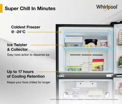 Whirlpool NEO SP278 PRM Lunar Black-Y 235 L 2 Star Double Door Refrigerator