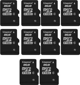 Kingston 8GB MicroSDHC Card Class 4(Pack Of 10)