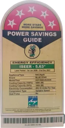 Blue Star IA512QXUS 1 Ton 5 Star 2026 Inverter Split AC