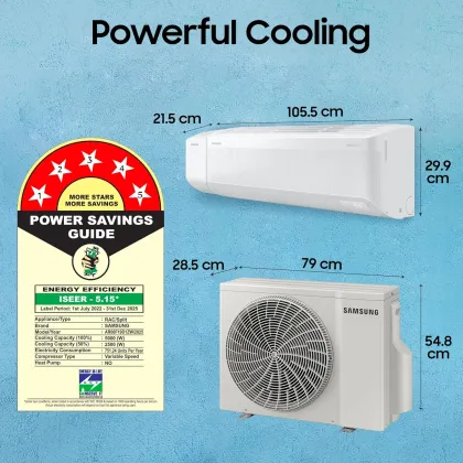 Samsung WindFree AR60F19D1ZW 1.5 Ton 5 Star 2025 Inverter Split AC