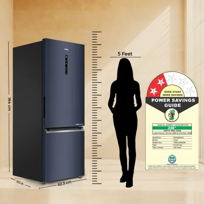 Haier HEB-332GBA-P 325 L 2 Star Double Door Refrigerator