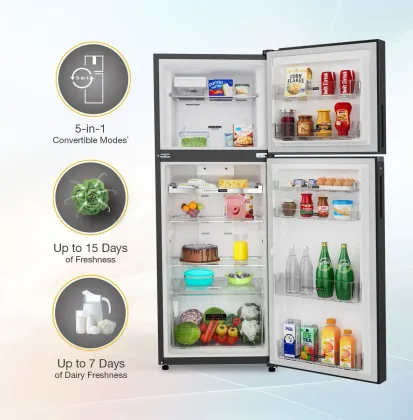 Whirlpool IFPRO INV CNV 355 Gravity Black-Y 308 L 2 Star Double Door Refrigerator