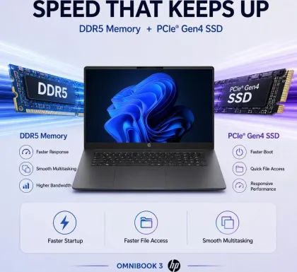 HP OmniBook 3 Laptop (Intel Core Ultra 7 255U/ 16GB/ 1TB SSD/ Win 11)
