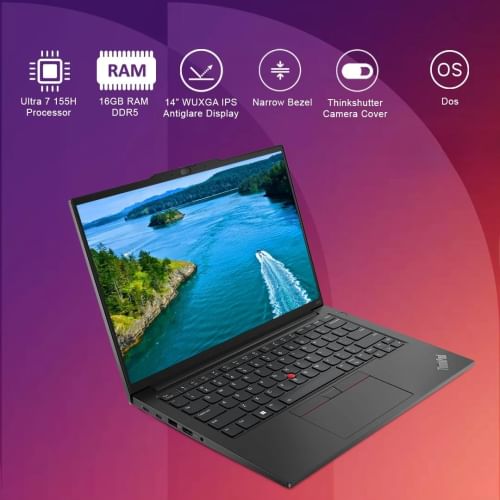 Lenovo ThinkPad E14 Gen 6 21M70098IG Laptop (Intel Core Ultra 7 155H/ 16GB/ 512GB SSD/ DOS)