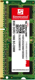 Simmtronics DLSD3SIM0018 8 GB DDR3-1066 Laptop RAM