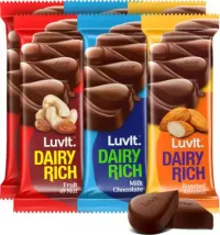 LuvIt Dairy Rich Chocolates Bar | Combo Pack of Milk, Fruit & Nut, Roasted Almond | Bars (6 x 35 g)