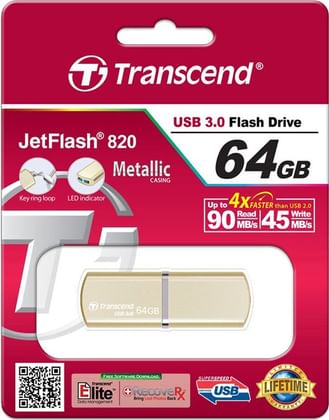 Transcend JetFlash 820 64GB USB 3.0 Flash Drive, (TS64GJF820G)
