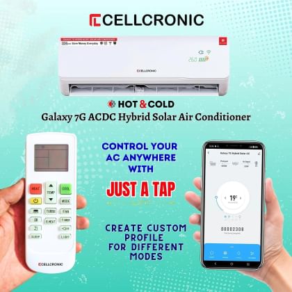 Cellcronic Galaxy 7G Hybrid AC/DC 1 Ton 5 Star 2023 Solar Split AC