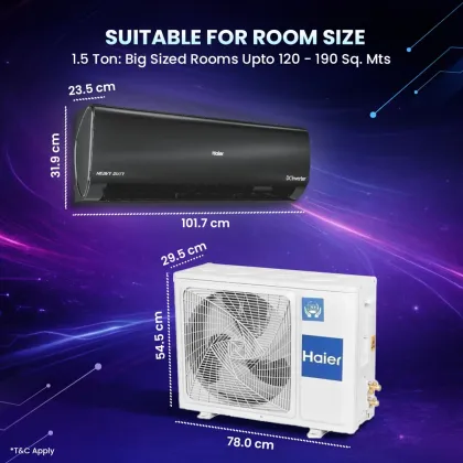 Haier HSA19KHD-BZAI3NB-I 1.5 Ton 3 Star 2026 Inverter Split AC