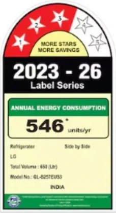 LG GL-B257EUS3 650 L 3 Star Side By Side Refrigerator