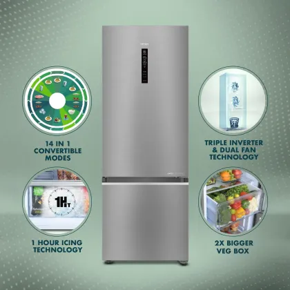 Haier HEB-363TS-P 355 L 3 Star Double Door Refrigerator